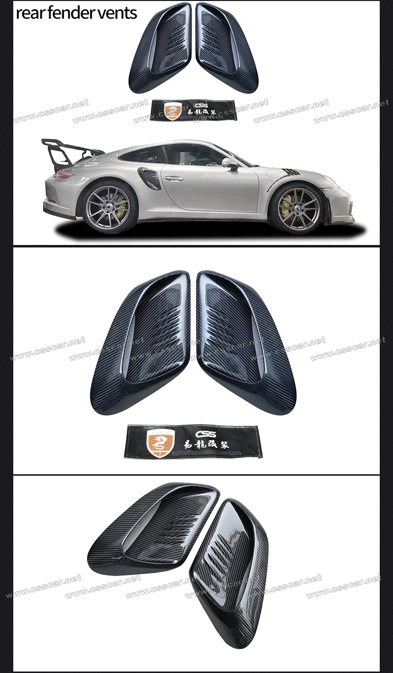 Gt3 Style Real Carbon Fiber Fabric Car Rear Side Fender Vent for Pors Che 991.2