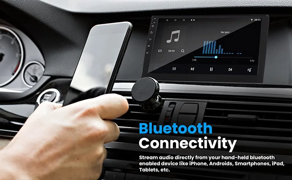 9inch &10.1-Inch Touch Screen Audio Am FM RDS Apple Carplay Android Auto Bluetooth Hands Free Calling & Audio Radio Player Single DIN Rotatable Car Stereo