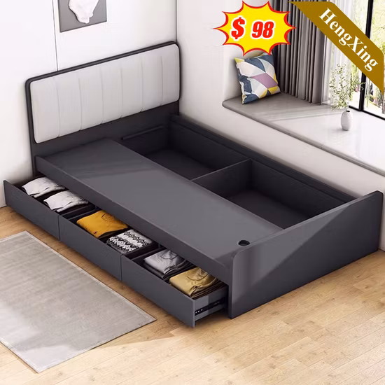 モダンな木製デザインのホームリビングルームの家具寝室セットシングルサンプル二段ベッド、収納キャビネット付き
